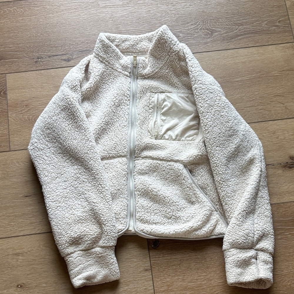 Athleta Cream Sherpa Jacket